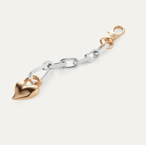 JENNYBIRD TWO-TONE Padlock Heart Chain Bracelet. NEW WITH TAG - Picture 3 of 5